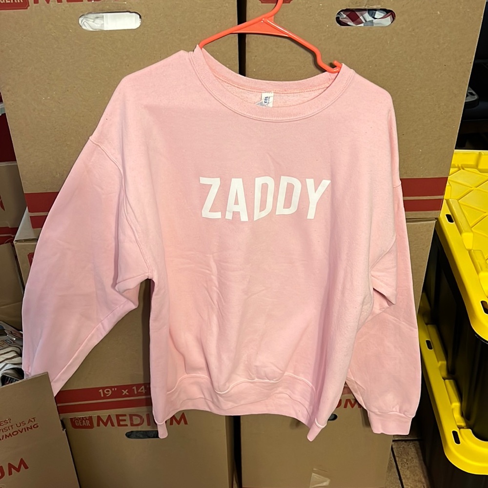 Men’s large pink ZADDY crewneck sweatshirt